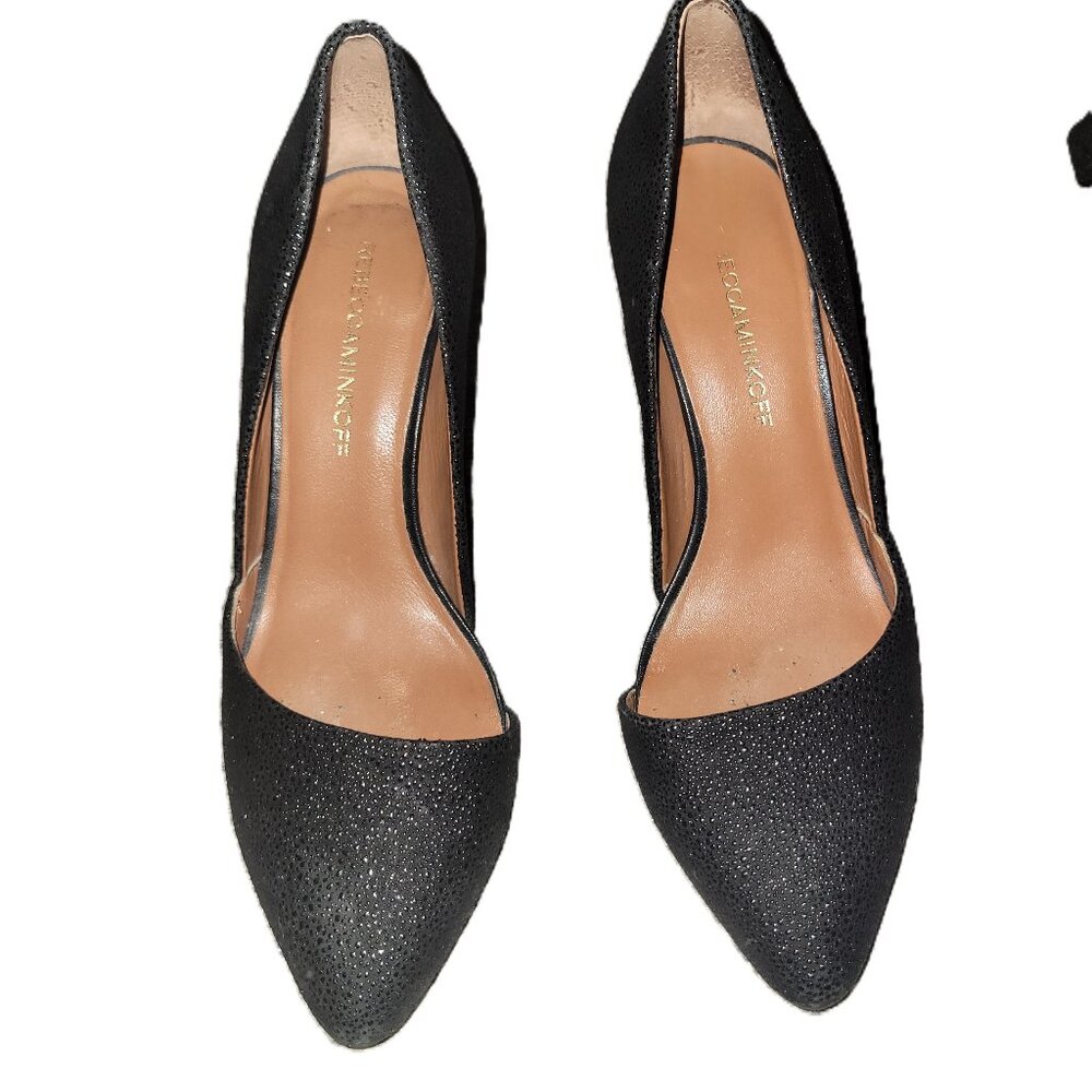 Rebecca Minkoff Black/Silver Textured D'Orsay Heels - 8.5